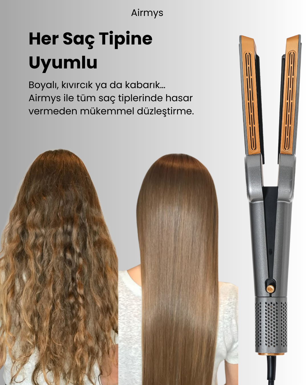 Airmys Hairstrait Hava Üflemeli Saç Düzleştirici